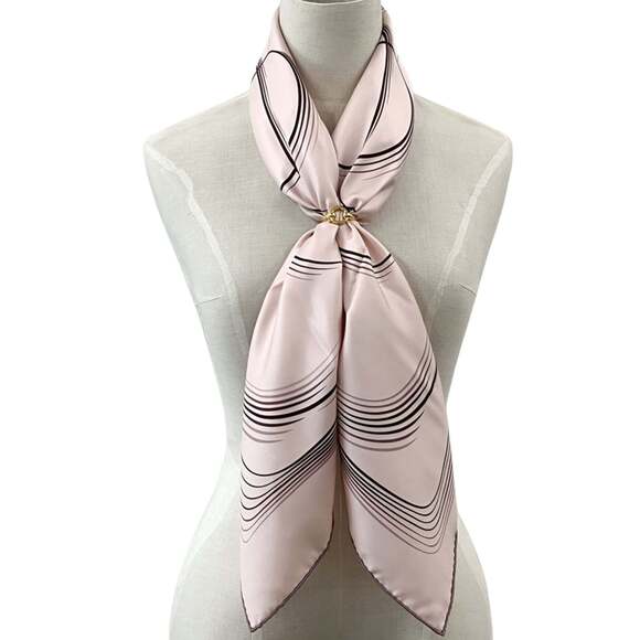 HERMES Pink Silk Scarf - Picture 6 of 7